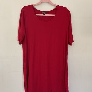 Eileen Fisher dress red large short sleeve